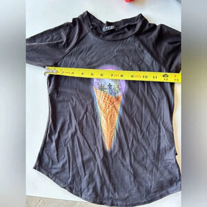 New Terez girls XS disco ice cream cone black long sleeve top